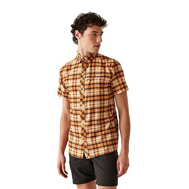 Regatta Mens Checked Packaway Travel Shirt