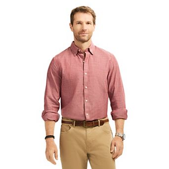 Men’s IZOD Long Sleeve Oxford Woven Button-Down Shirt