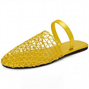 Women's Slip on Mesh Flats Braided Slides Sandals