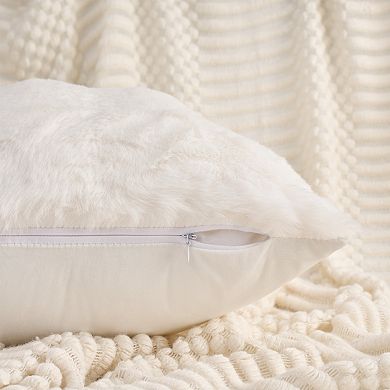 Pack of 2 Soft Fluffy Pillow Case Modern Cozy Plush Decorative Throw Pillow Covers 12x20/18x18 Inch