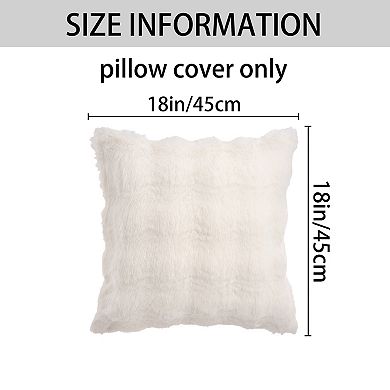 Pack of 2 Soft Fluffy Pillow Case Modern Cozy Plush Decorative Throw Pillow Covers 12x20/18x18 Inch