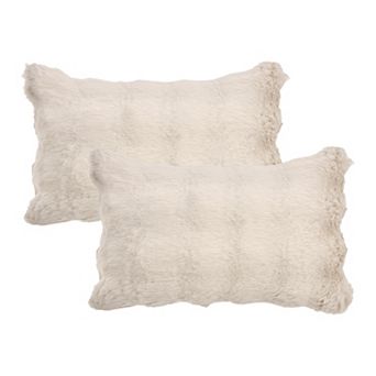 Pack of 2 Soft Fluffy Pillow Case Modern Cozy Plush Decorative Throw Pillow Covers 12x20/18x18 Inch