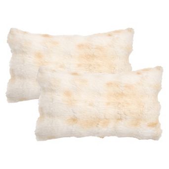 Pack of 2 Soft Fluffy Pillow Case Modern Cozy Plush Decorative Throw Pillow Covers 12x20/18x18 Inch