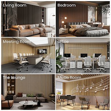 2 Pack Acoustic Solid Wood Wall Panels, 94.49” x 12.6” Soundproof Wall Panels