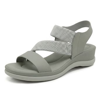 Women's Walking Sandals Elastic Strap Wedge Heel Sandals