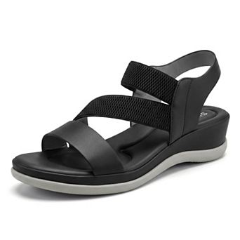 Women's Walking Sandals Elastic Strap Wedge Heel Sandals