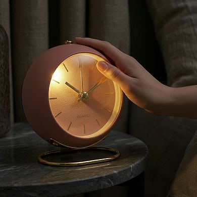 Spherical Mechanical Alarm Clock, Metal Casing, with Ring Stand, Ideal for Nightstand 4.1"x2.5"x3.5"