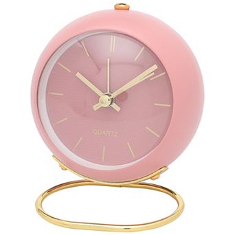 Spherical Mechanical Alarm Clock, Metal Casing, with Ring Stand, Ideal for Nightstand 4.1"x2.5"x3.5"