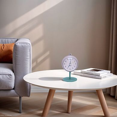 Silent Spherical Alarm Clock, Non-Tick Movement, with Stand, Night Light for Bedroom 3.7"x3.1"x5.9"