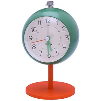 Silent Spherical Alarm Clock, Non-Tick Movement, with Stand, Night Light for Bedroom 3.7"x3.1"x5.9"