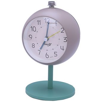Silent Spherical Alarm Clock, Non-Tick Movement, with Stand, Night Light for Bedroom 3.7"x3.1"x5.9"