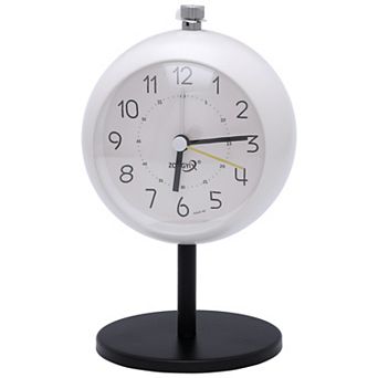 Silent Spherical Alarm Clock, Non-Tick Movement, with Stand, Night Light for Bedroom 3.7"x3.1"x5.9"