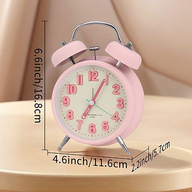 Loud Alarm for Deep Sleepers Twin Bell Alarm Clock, Digital Dial for Home Decoration 4.6"x2.2"x6.6"