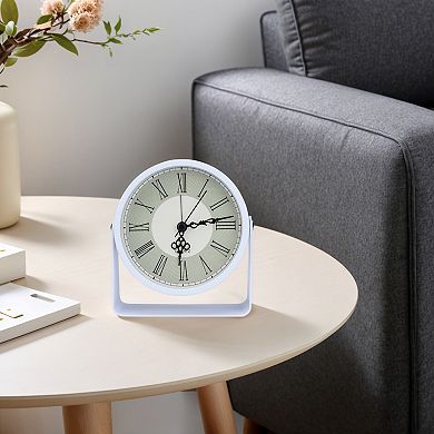 Vintage Tabletop Alarm Clock with Stand, Rotatable, Non-Tick Perfect for Study/Office 4.5"x1.6"x5.0"