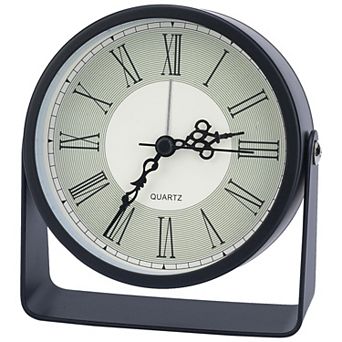 Vintage Tabletop Alarm Clock with Stand, Rotatable, Non-Tick Perfect for Study/Office 4.5"x1.6"x5.0"