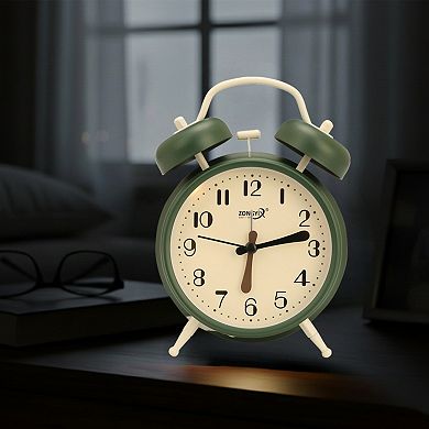 Simple Design Alarm Clock, Traditional Dual Bell Design, Loud Alarm, Night Light, 4.6"x2.2"x6.6"