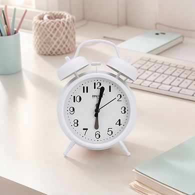 Simple Design Alarm Clock, Traditional Dual Bell Design, Loud Alarm, Night Light, 4.6"x2.2"x6.6"