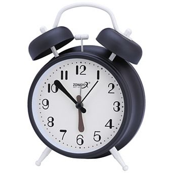 Simple Design Alarm Clock, Traditional Dual Bell Design, Loud Alarm, Night Light, 4.6"x2.2"x6.6"