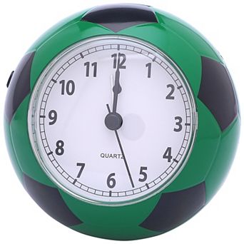 Spherical Mechanical Alarm Clock, Soccer-Shaped Design, Non-Tick Movement Night Light 4.5"x3.9"x4.3"
