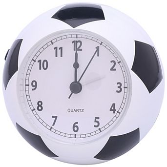 Spherical Mechanical Alarm Clock, Soccer-Shaped Design, Non-Tick Movement for Teens 4.5"x3.9"x4.3"