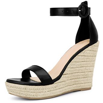 Women's Wedge Sandal Ankle Buckle Strap High Heel Open Toe Sandals