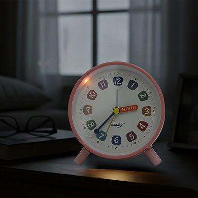 Mechanical Alarm Clock, Colorful Square Numbers Design, Durable Metal Material 3.7"x1.7"x4.1"