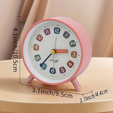 Mechanical Alarm Clock, Colorful Square Numbers Design, Durable Metal Material 3.7"x1.7"x4.1"