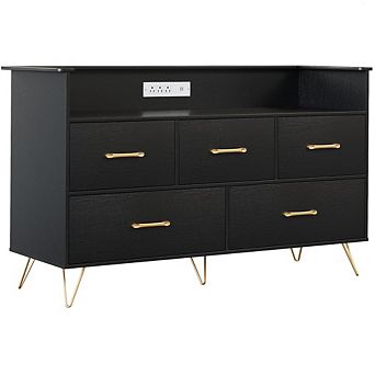 Dresser for Bedroom, Modern Wood Storage Cabinet for Entryway, Hallway, Living Room