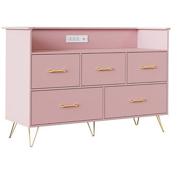 Dresser for Bedroom, Modern Wood Storage Cabinet for Entryway, Hallway, Living Room