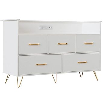 Dresser for Bedroom, Modern Wood Storage Cabinet for Entryway, Hallway, Living Room