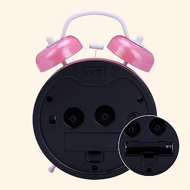 Cute Alarm Clock, Rabbit Pattern, Loud Alarm, Dual Bell Design for Bedroom 4.6"x2.2"x6.6"