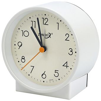 Vintage Alarm Clock, Simple Circular Design, w Geometric Base for Bedroom Nightstand 3.6"x2.2"x3.7"