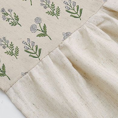 Vintage Blue Floral Shower Curtain: Linen-Textured Water-Repellent Rust-Resistant Grommets