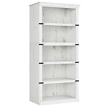 5 tier Bookshelf - Farmhouse Open Storage Bookcase