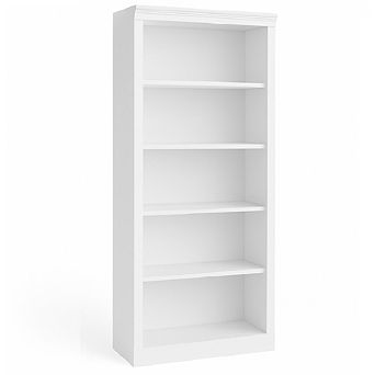 5 tier Tall Bookcase with Anti-Tip Design, Open Oak Shelf for Living Room