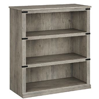 3 tier Farmhouse Bookcase, Wide Floor Standing Display Shelf for Home Decor