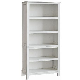 5 tier Farmhouse Shelf with Wooden Legs, Adjustable Width Bookcase