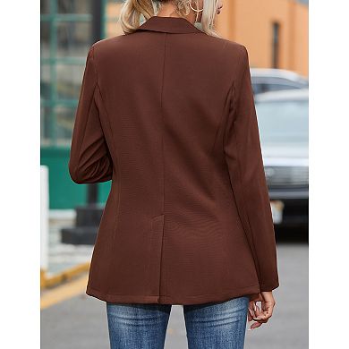 Women's Casual Belted Blazer Long Sleeve Work Office Wrap Blazer Jackets