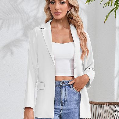 Women Business Casual Blazers with Lined Professional Work Suit Jacket with Pockets