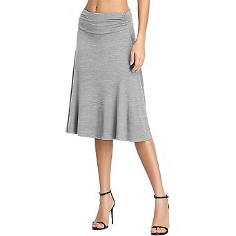 Women's Solid Color Minimalist Midi Skirt Elegant Ruffled Casual Commute Date Skirt