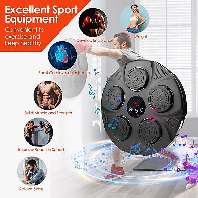 LED Music Boxing Machine Wall Target Punching Pad with Gloves for Training & Exercise