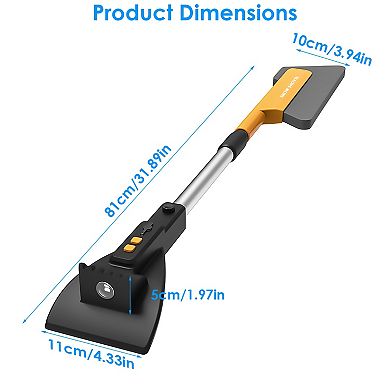 3-in-1 Car Snow Removal Shovel with Light & Ice Scraper