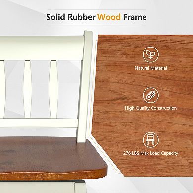 Swivel Bar Stools Set Of 2 Counter Height Chairs With Backrest