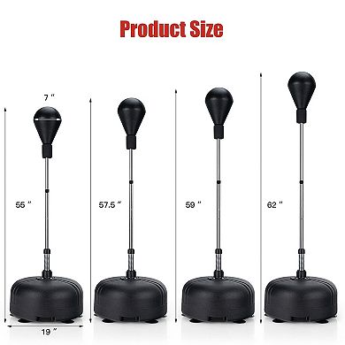 Adjustable Freestanding Punching Bag Set with Boxing Gloves