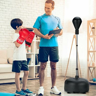 Adjustable Freestanding Punching Bag Set with Boxing Gloves
