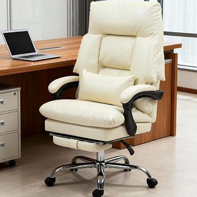 GOODSILO Overstuffed High-Back Office Chair with Footrest & Recline Function