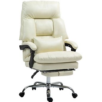GOODSILO Overstuffed High-Back Office Chair with Footrest & Recline Function