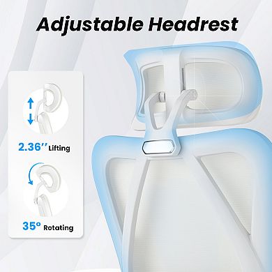 Ergonomic Mesh Office Chair with Adjustable Headrest and Lumbar Support