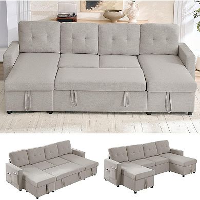 Sectional Sleeper Sofa with Pull Out Bed