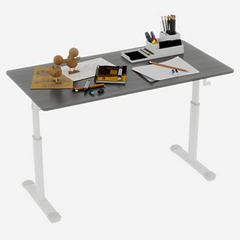Adjustable Height Manual Crank Standing Desk for Home Office and Study Workstation
